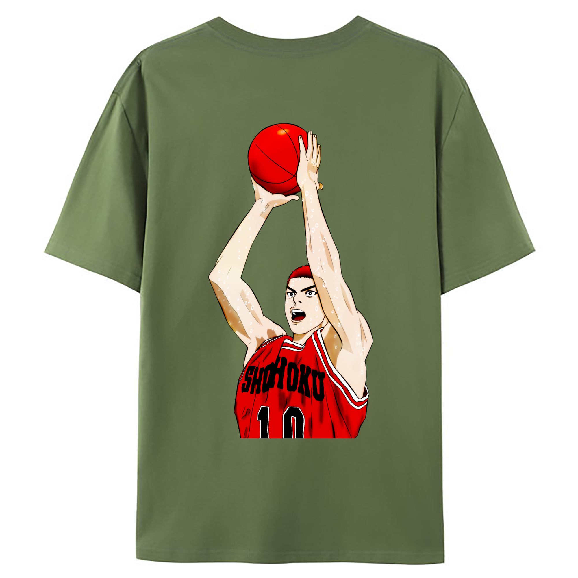 （画像用） SLAM DUNK／スラムダンク 綿100％ メンズ半袖Tシャツ（バックプリント） 通気性